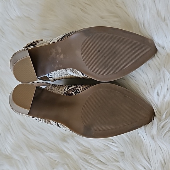 Cato Faux Snakeskin Slingback Pointed Toe Heels - Picture 7 of 9